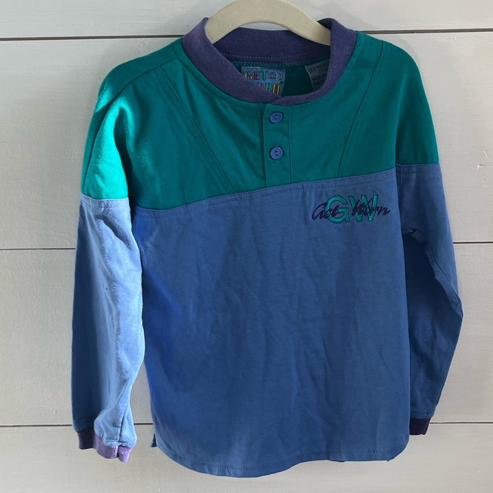 Vintage 90s Colorful Kids Long Sleeve Shirt